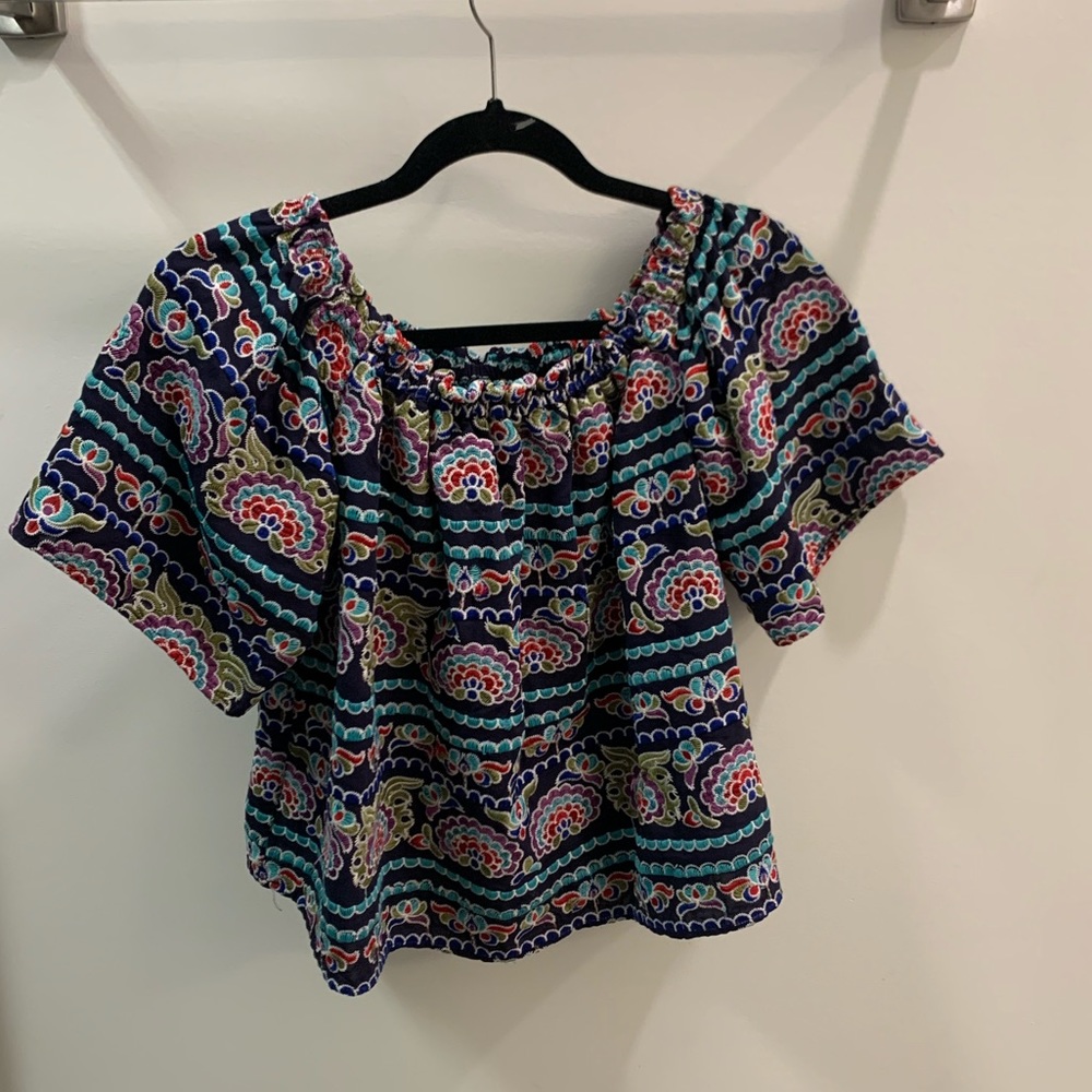 Off the shoulder colorful top